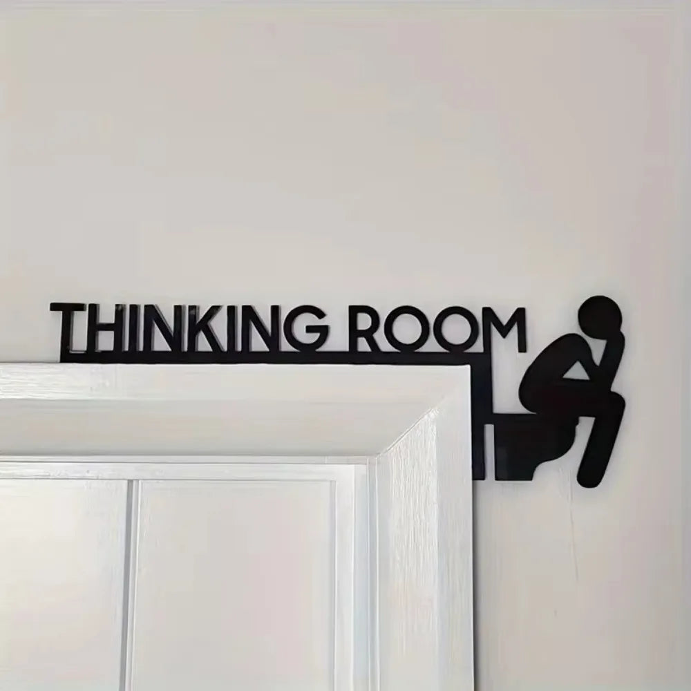 Decorative Metal Door Frame Pendant | Modern Bathroom Wall Art & Sign