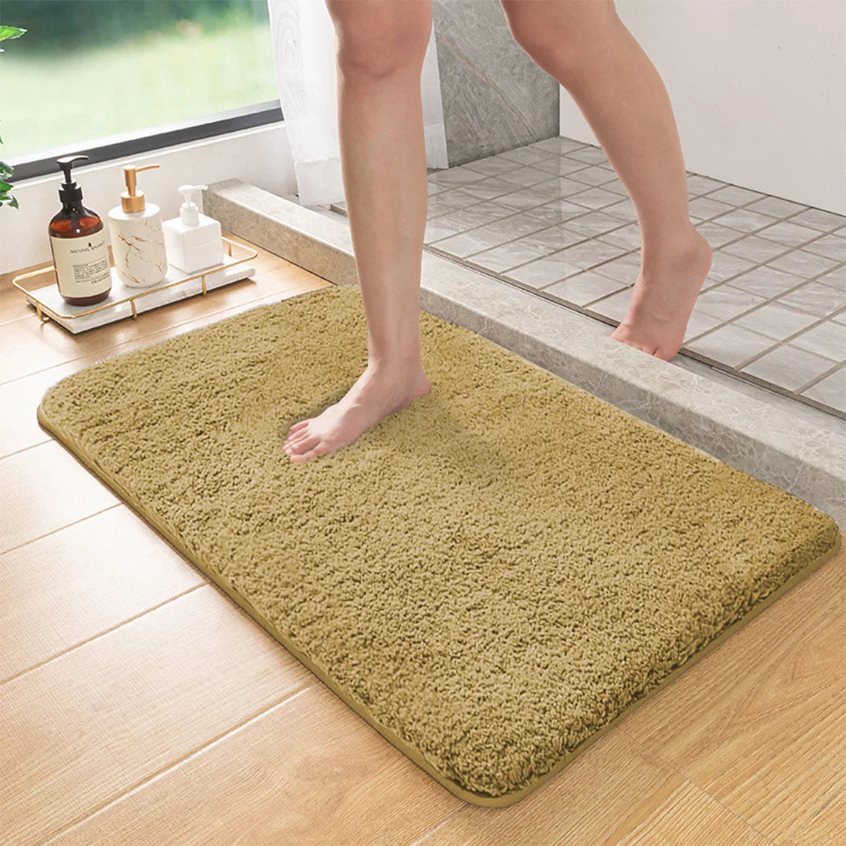 Furry Absorbent Foot Wiping Mat | Non-Slip Entrance & Bathroom Rug
