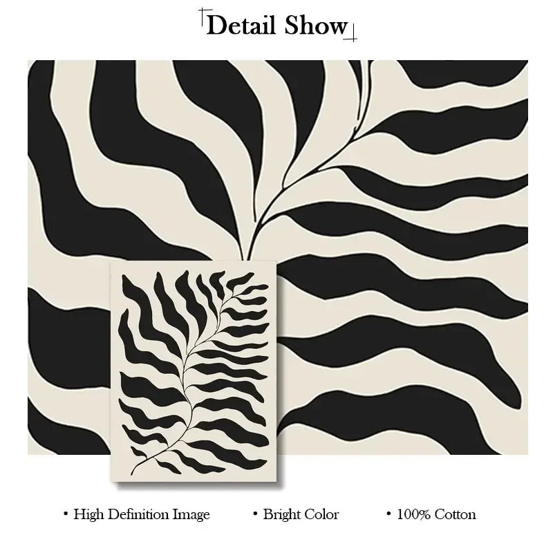 Nordic Black Beige Geometric Wall Art Print | Abstract Boho Canvas Painting