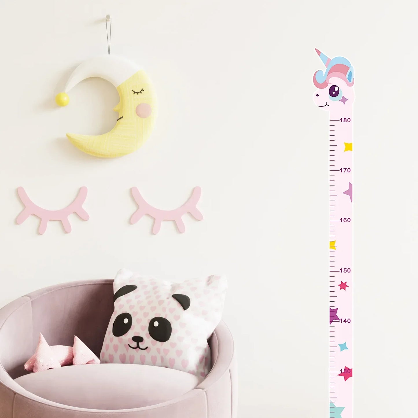 Whimsical Animal Growth Chart Wall Decals | Unicorn, Dino & Giraffe Height Stickers