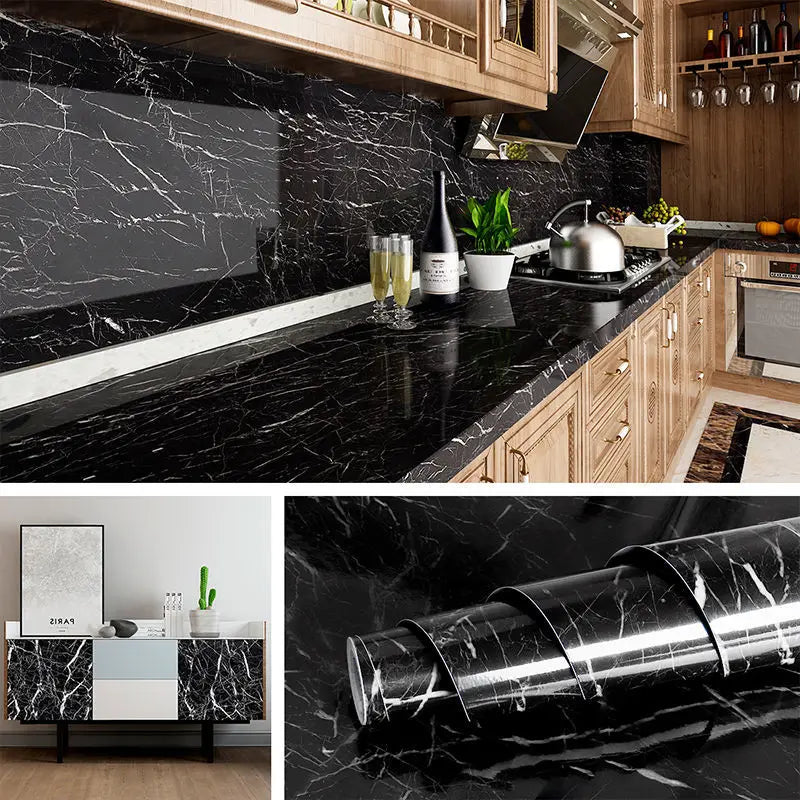 Marble Self-Adhesive Vinyl Film | Waterproof PVC Countertop Wallpaper