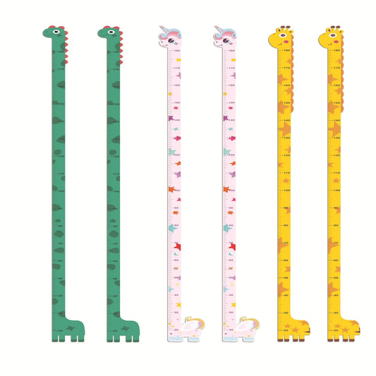 Whimsical Animal Growth Chart Wall Decals | Unicorn, Dino & Giraffe Height Stickers