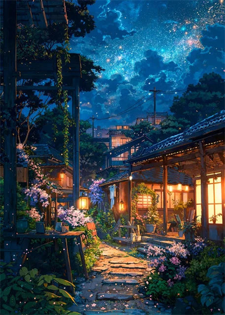 Modern Wall Art Prints | Japanese Street Scenery & Cherry Blossom Canvas
