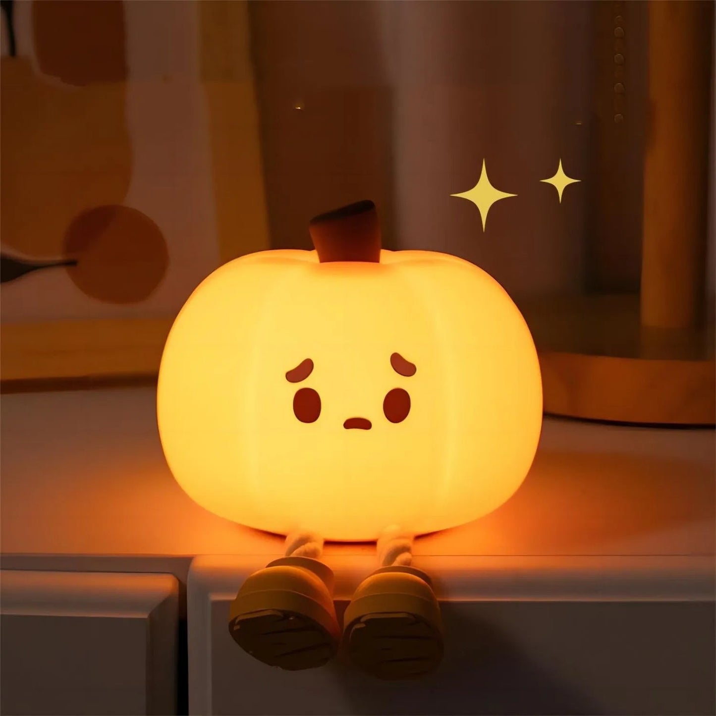 Halloween Pumpkin Night Light | Cute Silicone Dimmable Bedside Lamp & Home Decor