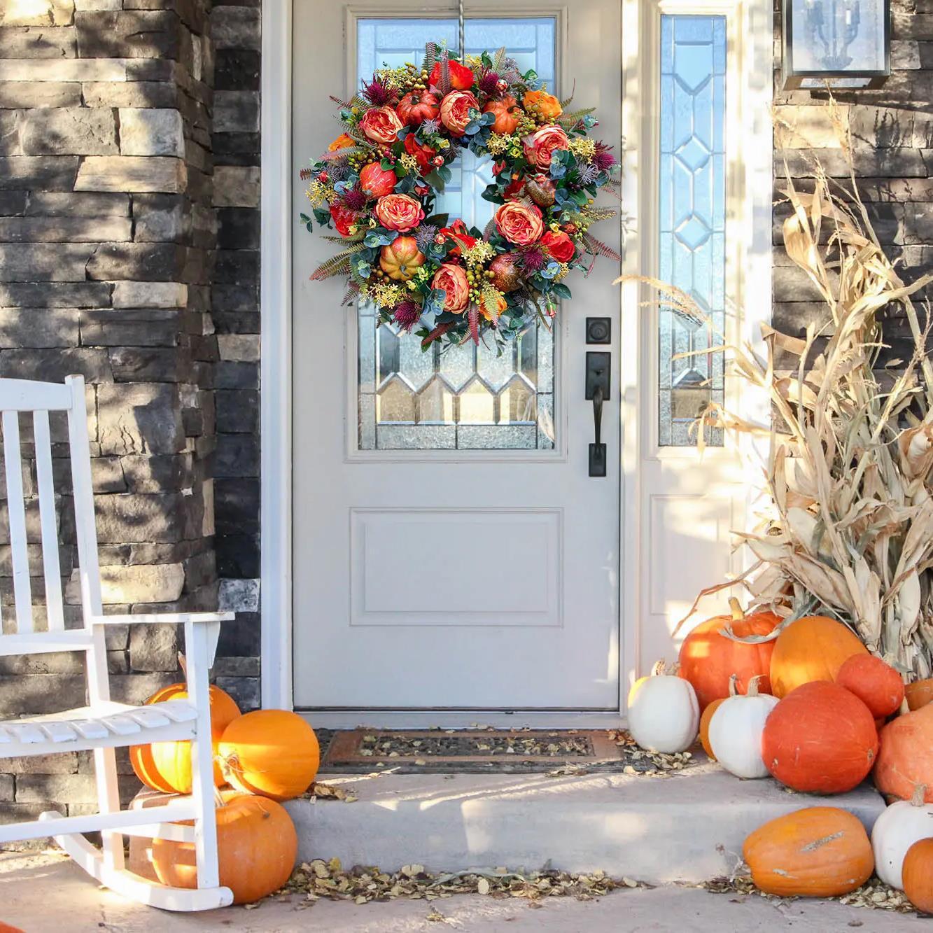 Autumn Pumpkin Wreath | Peony Halloween Home Decoration