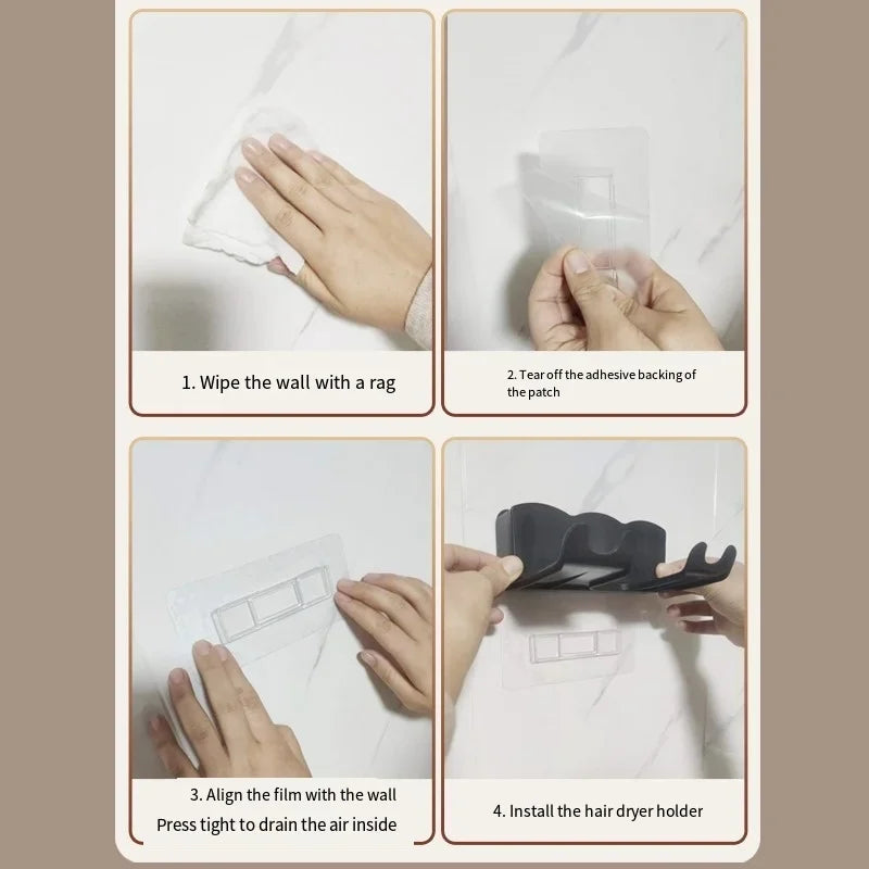 Universal Hair Tool Hanging Rack | Non-Perforated Bathroom Storage