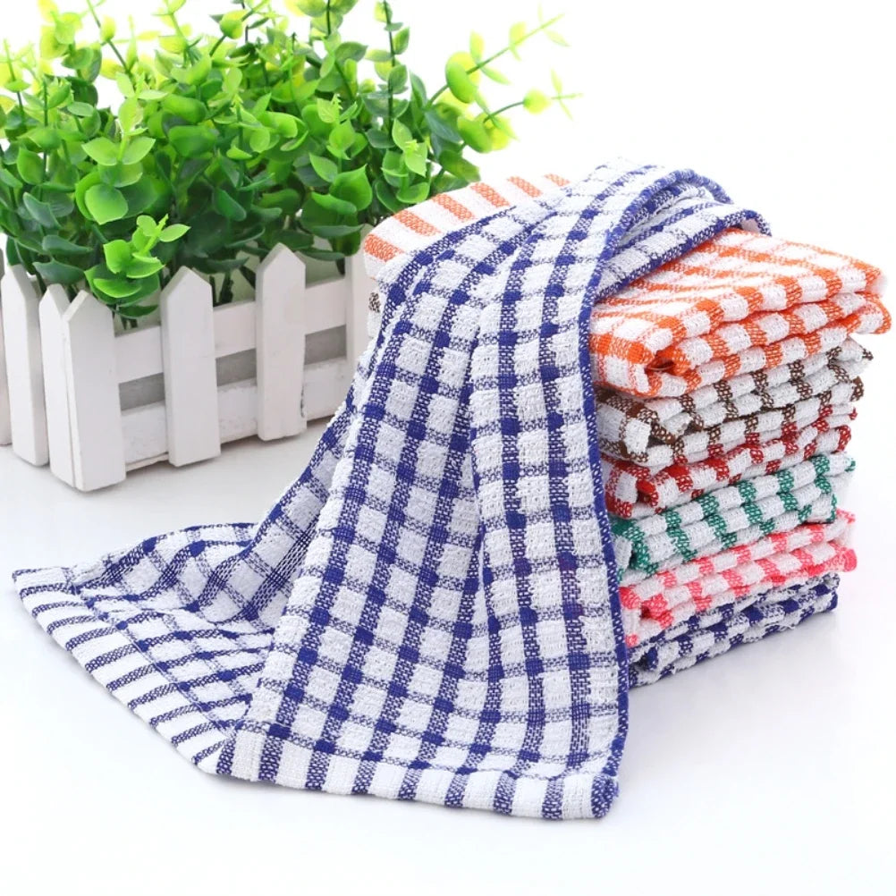 Lint-Free Cotton Cleaning Towels (6PCS) | Absorbent Restaurant Dish Cloths