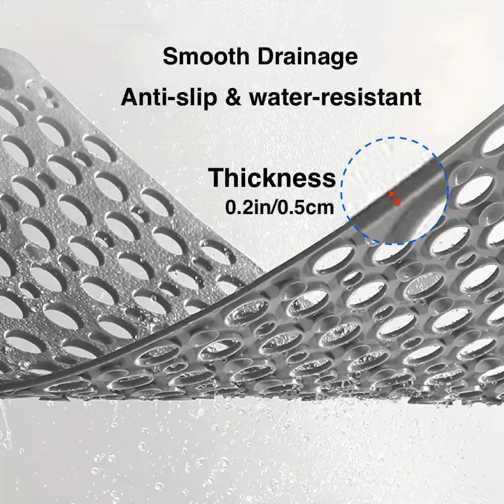 Bathroom Massage Ring Mat (17x30in) | Suction Cup Anti-Slip Quick Drain Rug