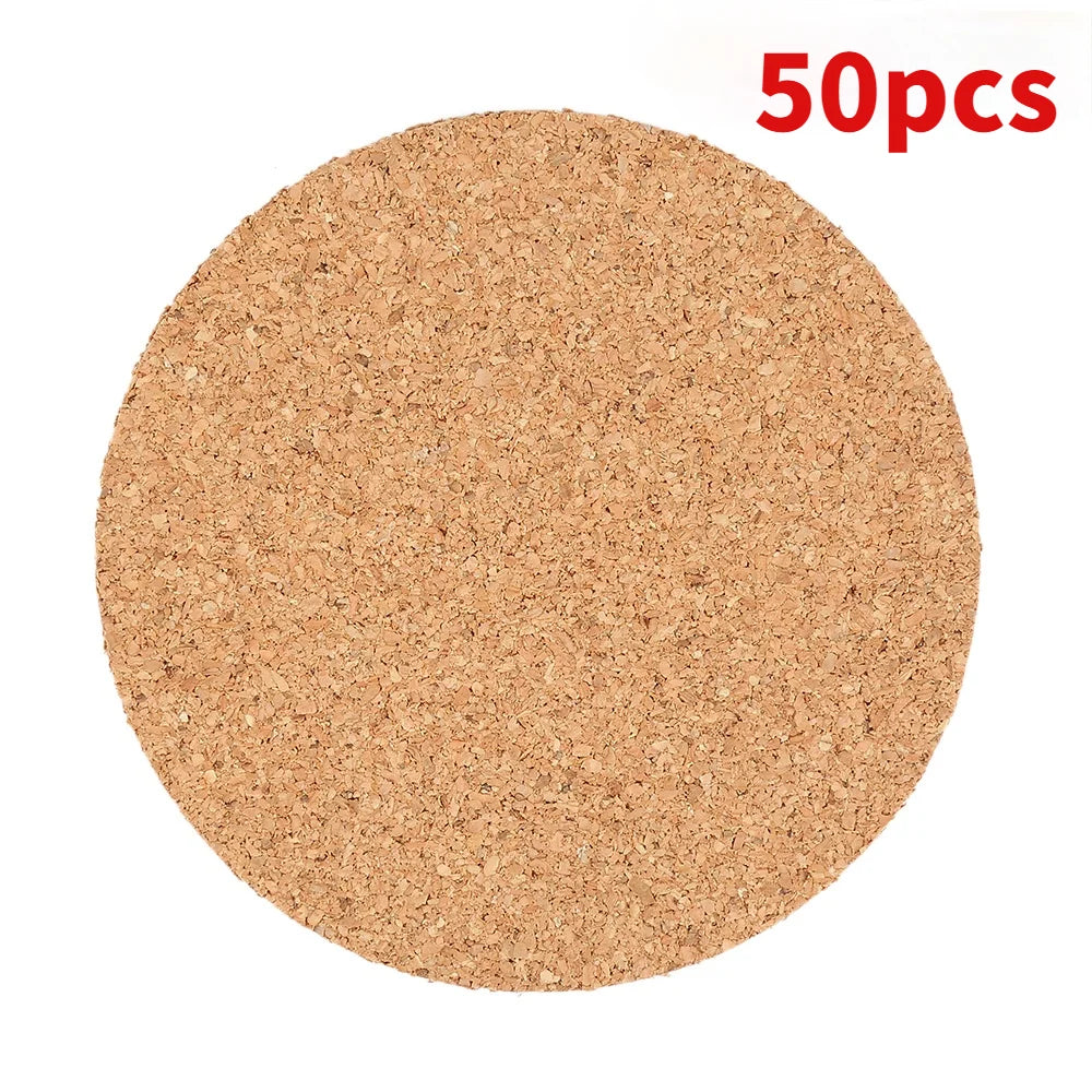 Durable Wood Slice Drink Holders (50PC) | Natural Round Tea Coffee Mug Mat