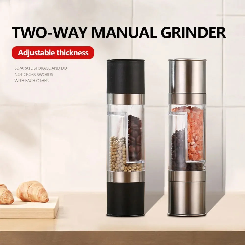 Stainless Steel Spice Grinder | Adjustable Ceramic Mechanism 2-in-1 Tool
