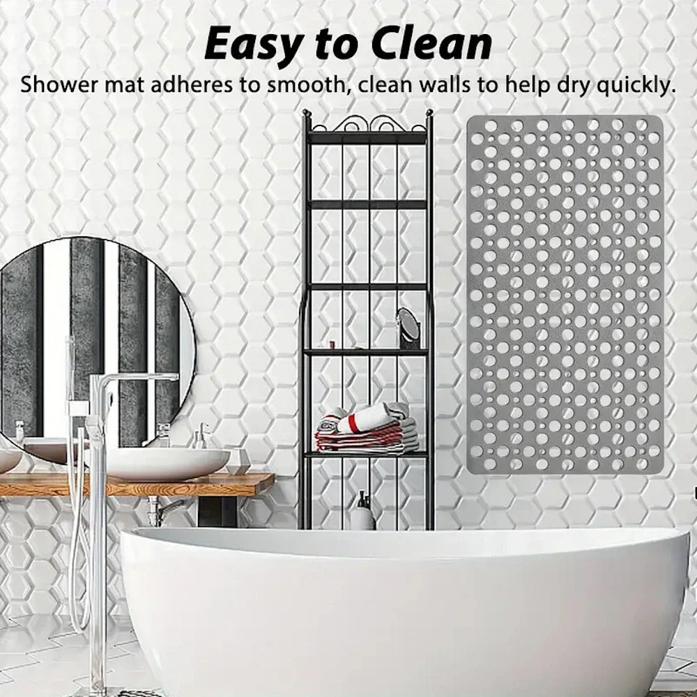 Bathroom Massage Ring Mat (17x30in) | Suction Cup Anti-Slip Quick Drain Rug