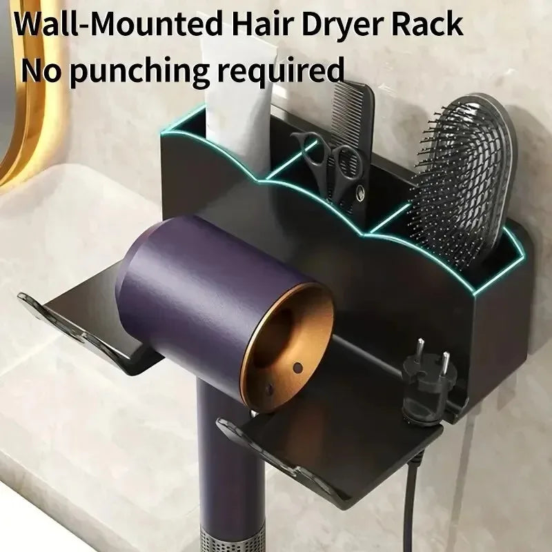 Universal Hair Tool Hanging Rack | Non-Perforated Bathroom Storage