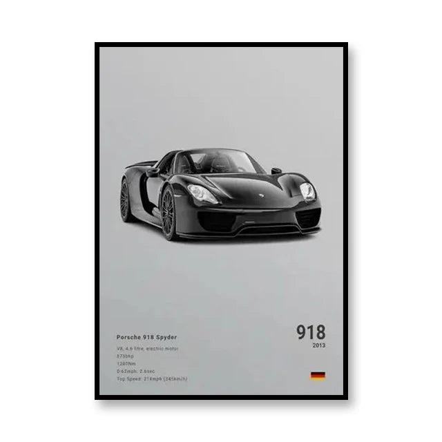 Famous Brand Cars Decorative Mural | SVJ GT3RS 918 M5CS Canvas Poster Gift