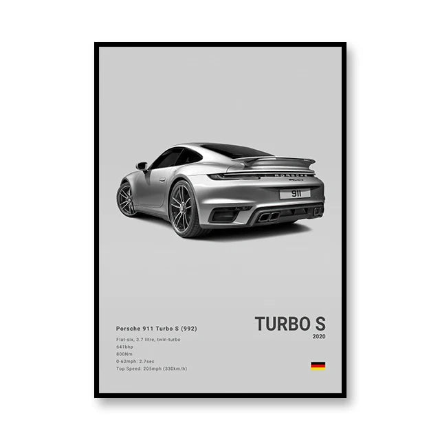 Famous Brand Cars Decorative Mural | SVJ GT3RS 918 M5CS Canvas Poster Gift