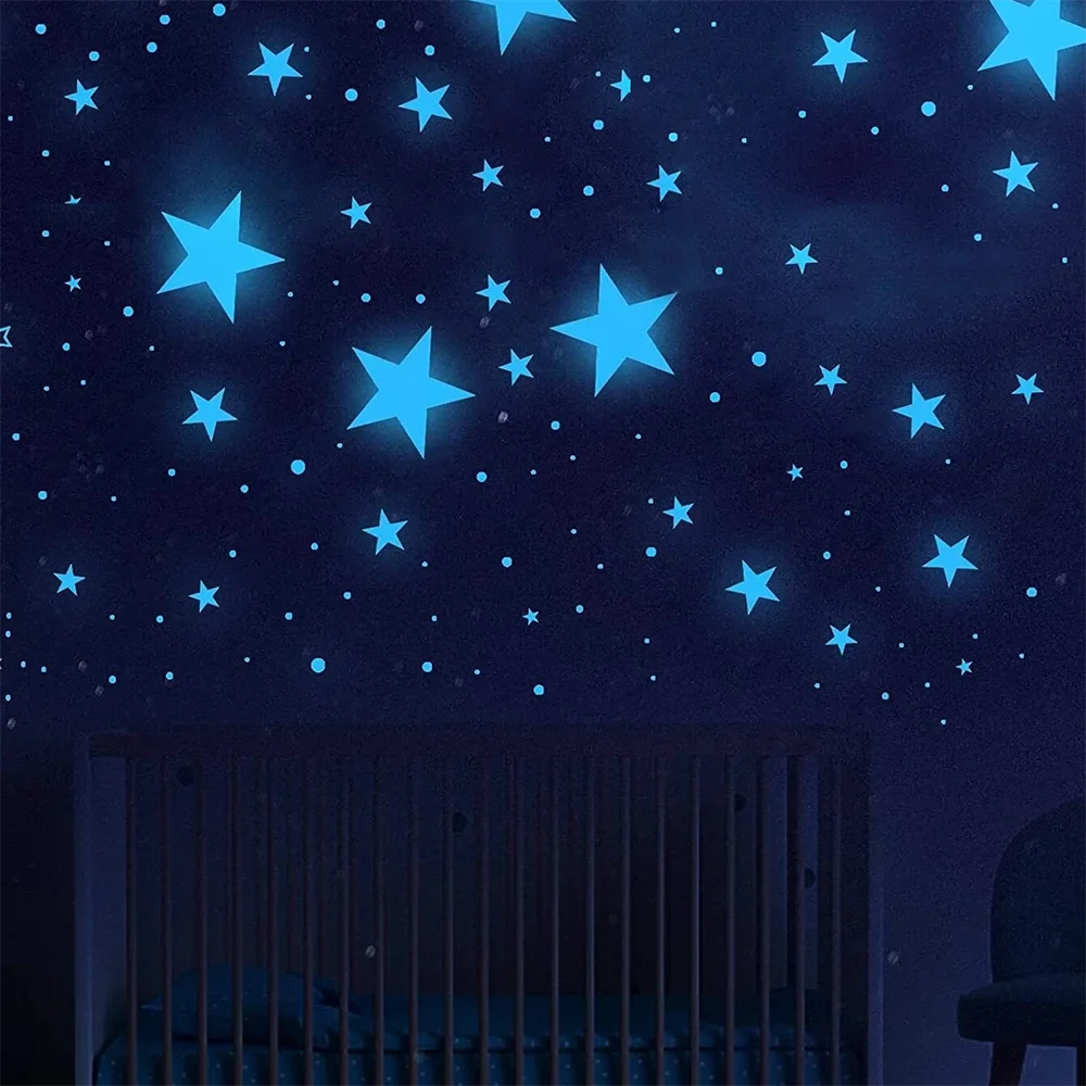 Glow Star Home Decor | 3D Stars & Moon Luminous Wall Stickers for Baby Room
