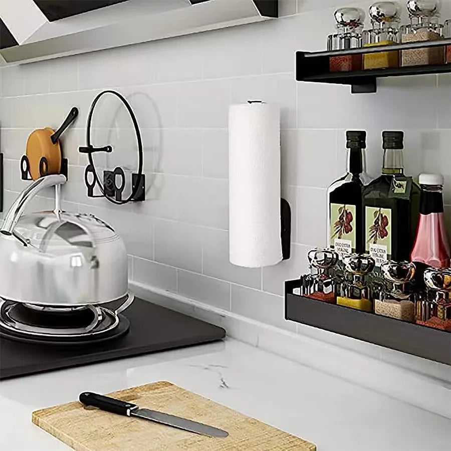 Kitchen & Bathroom Adhesive Paper Towel Hanger | Toilet Roll Dispenser