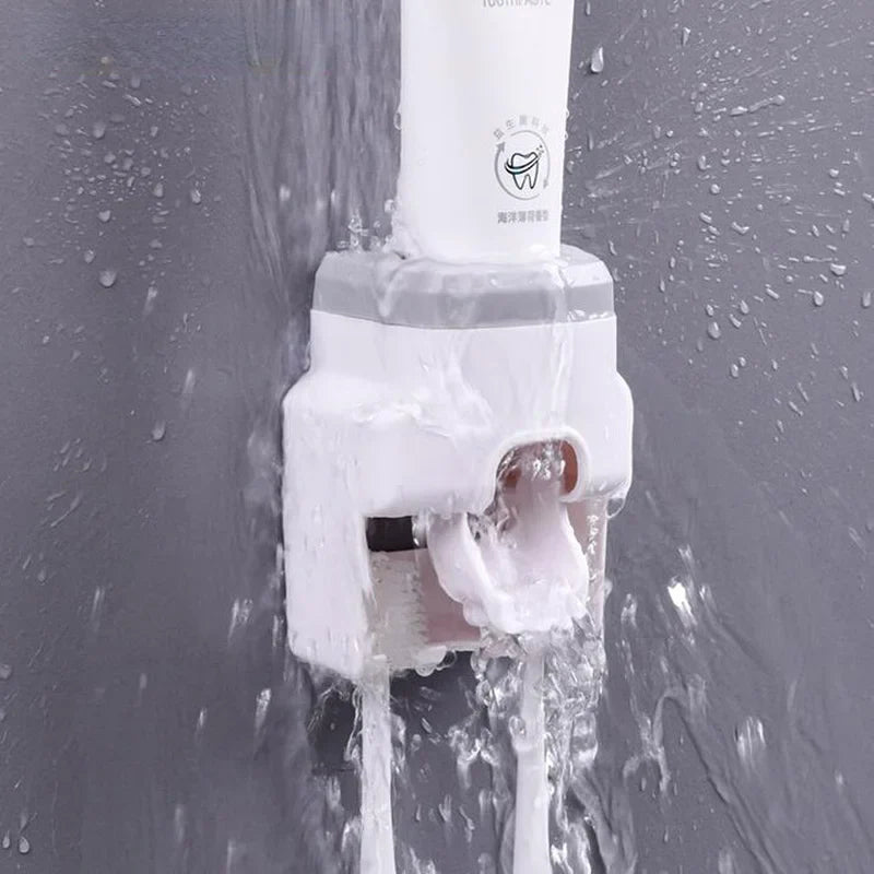raceless Wall Mount Toothpaste Extruder | Automatic Dispenser & Holder Set