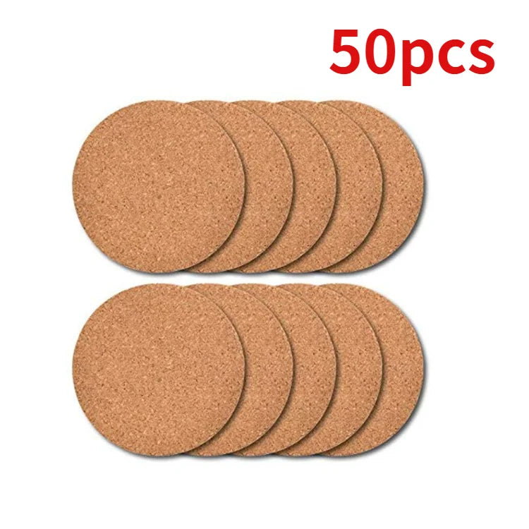 Durable Wood Slice Drink Holders (50PC) | Natural Round Tea Coffee Mug Mat