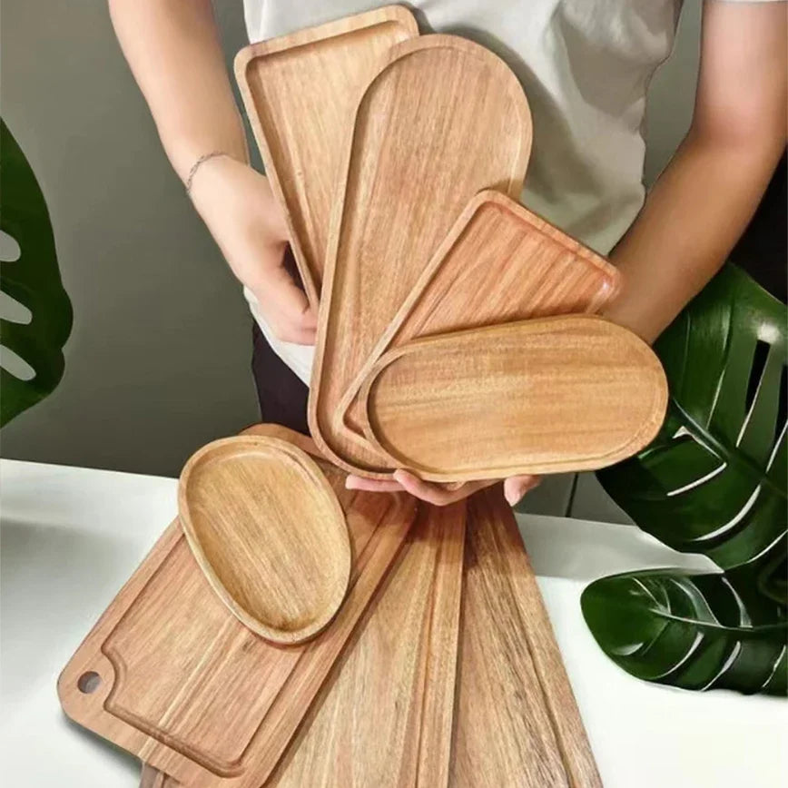 Multipurpose Solid Wood Food Tray | Snack, Fruit, & Bread Board Pallet