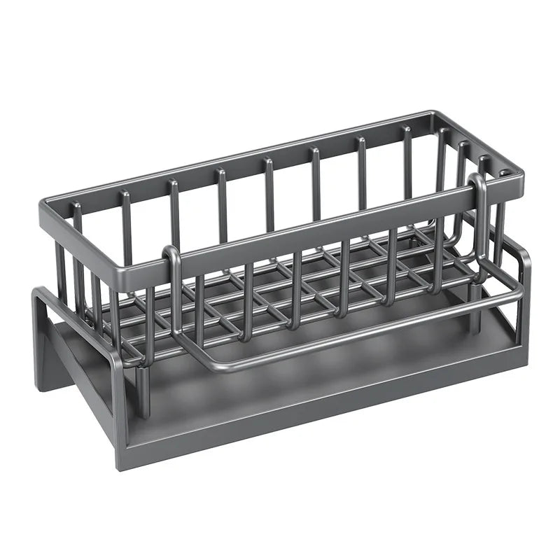 Plastic Sink Shelf Caddy | Dishcloth Towel Rack & Filter Basket