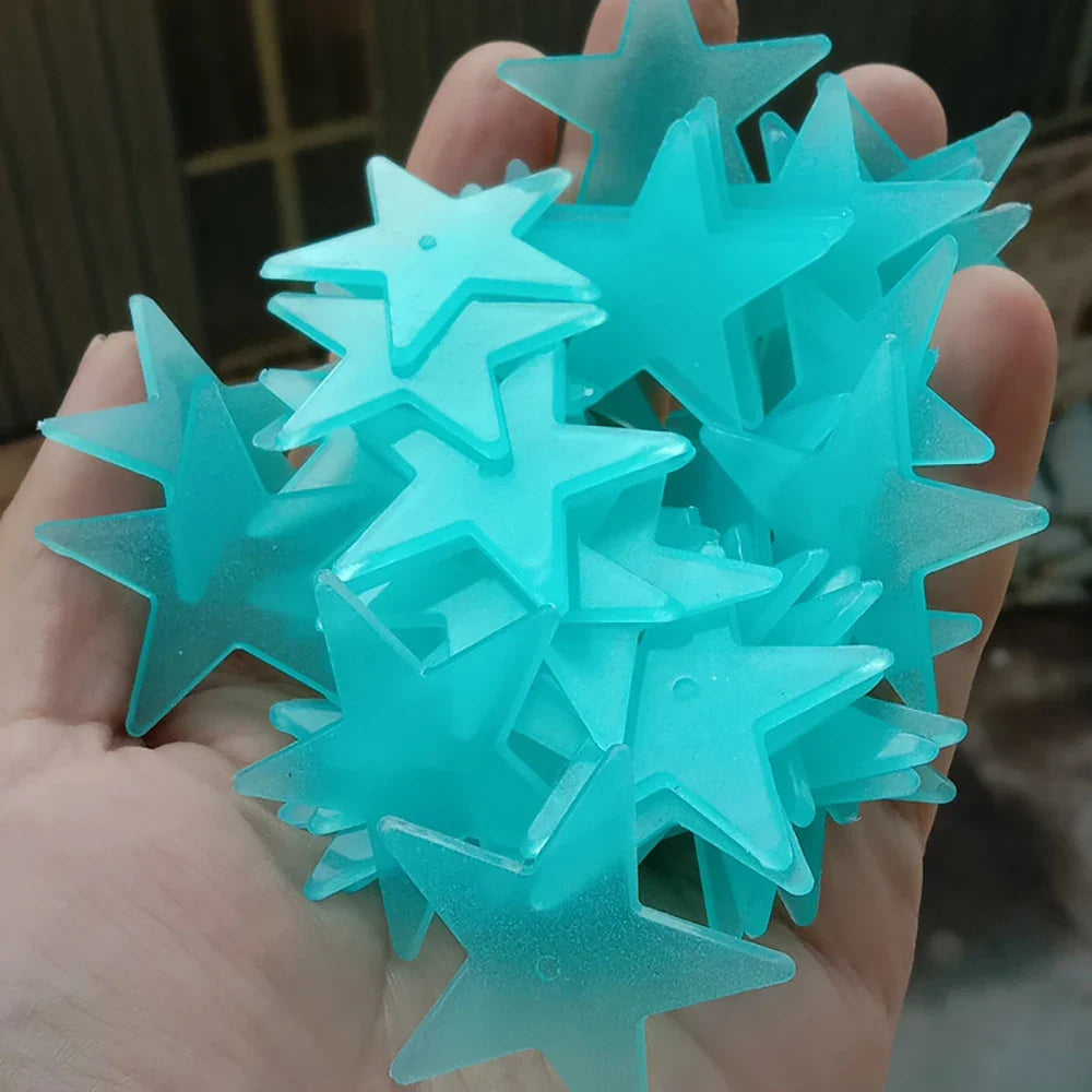 Glow Star Home Decor | 3D Stars & Moon Luminous Wall Stickers for Baby Room