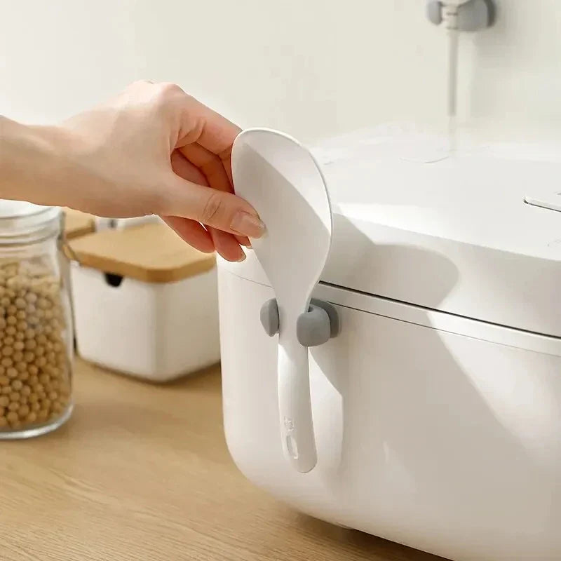 Silicone Rice Spoon Holder | Wall-Mounted Kitchen Cooker Spoon Shelf