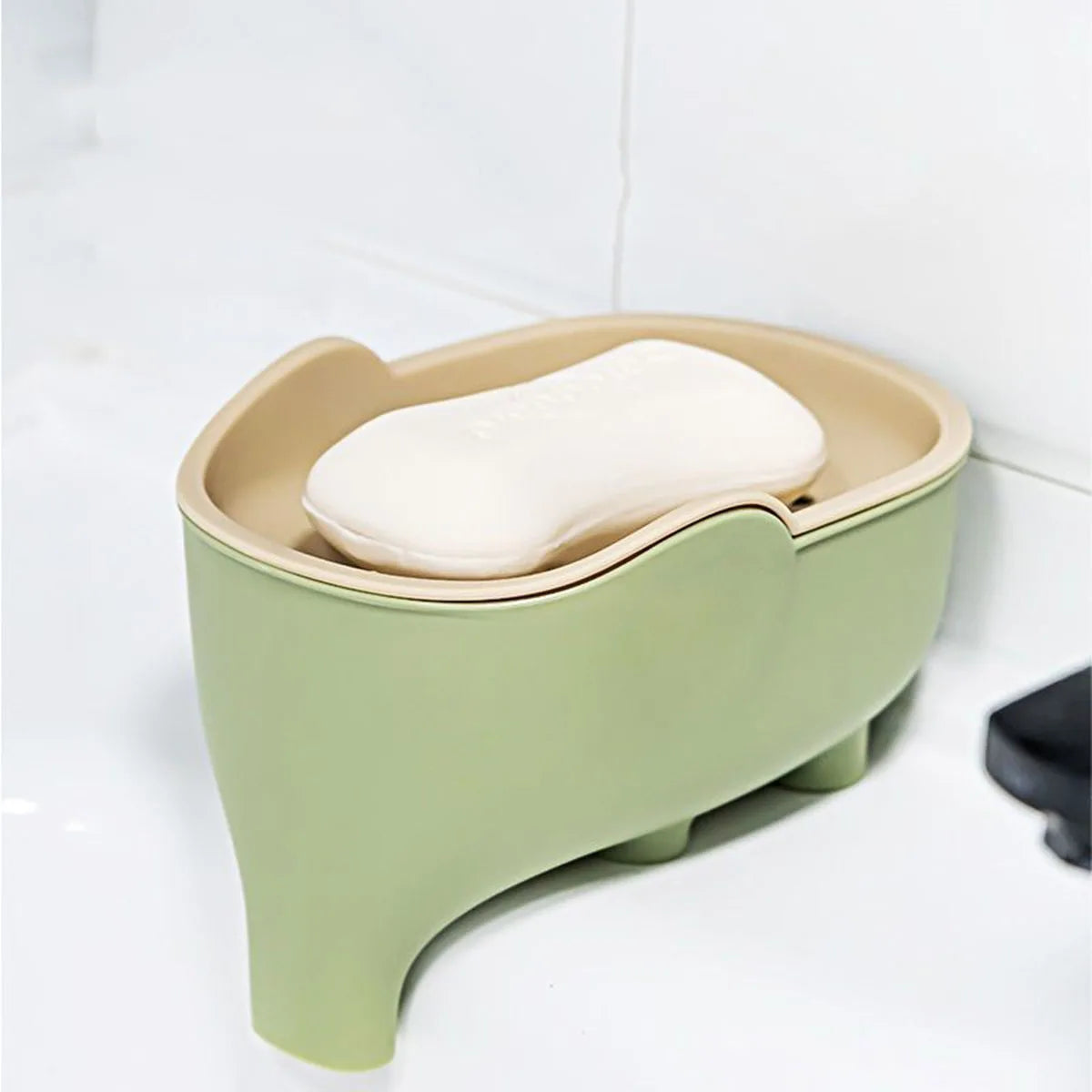 Creative Double-Layer Elephant Soap Holder & Drainer