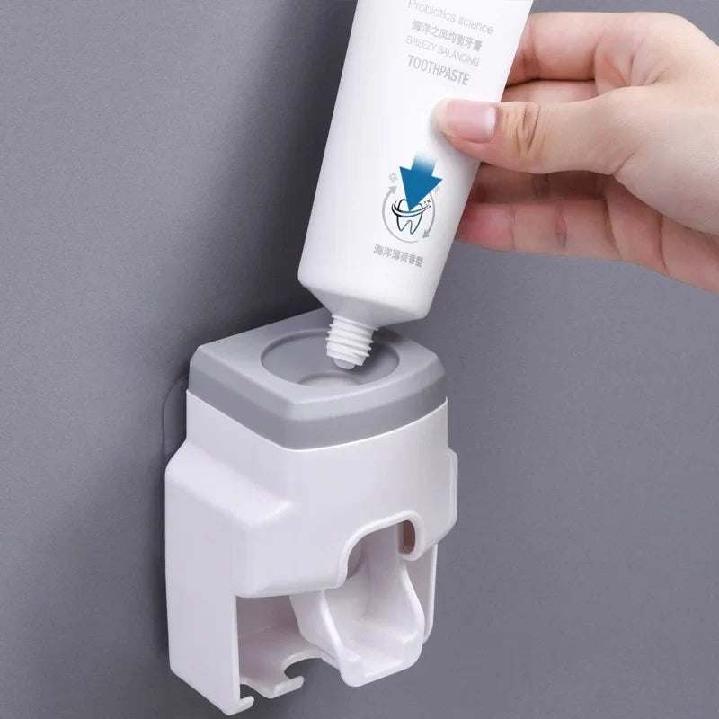 raceless Wall Mount Toothpaste Extruder | Automatic Dispenser & Holder Set