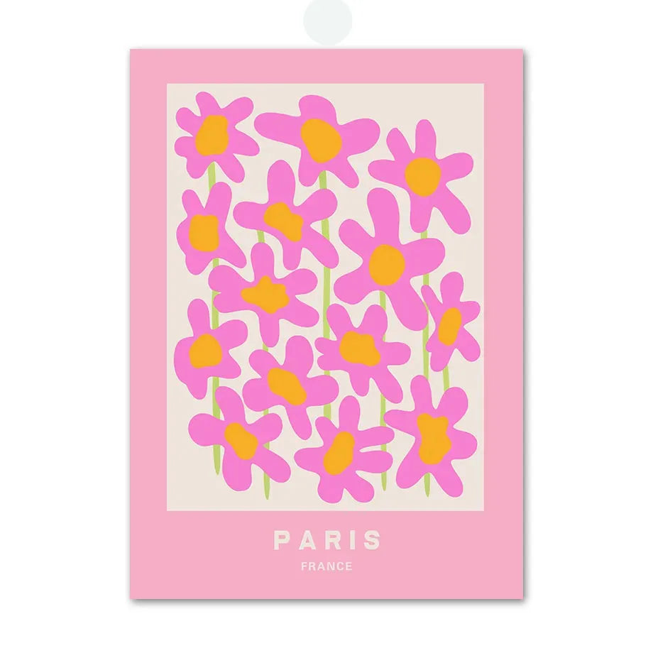 Pink Angel Number & Flower Market Canvas Print | Gallery Wall Art