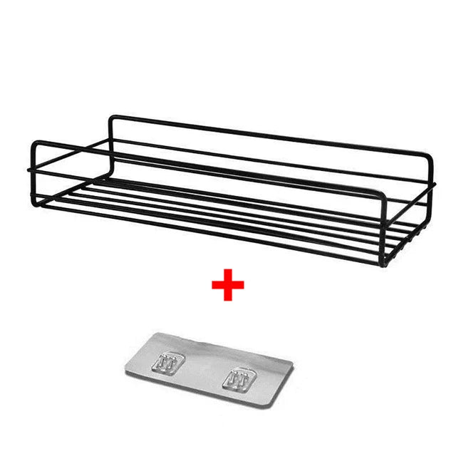 Modern Iron Storage Rack | Wall Mount Kitchen Spice & Bathroom Caddy