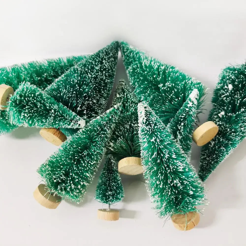 Tabletop Mini Christmas Tree Decoration Set | Small Sisal Pine Ornament
