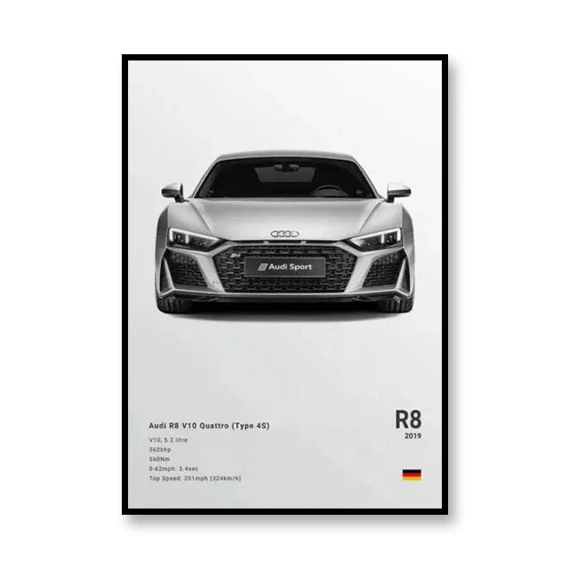 Famous Brand Cars Decorative Mural | SVJ GT3RS 918 M5CS Canvas Poster Gift