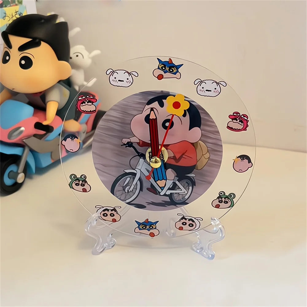 Kawaii Crayon Shin-Chan Acrylic Desktop Clock | Simple Wall Hanging Decor