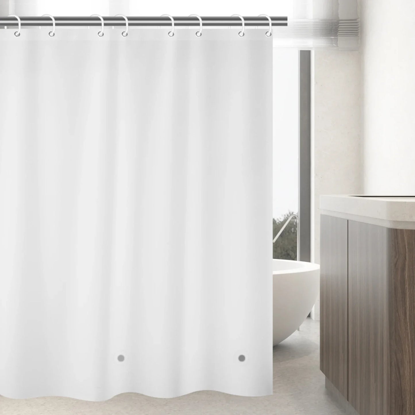 Durable Waterproof PEVA Bathroom Screen | White/Black/Clear Curtain