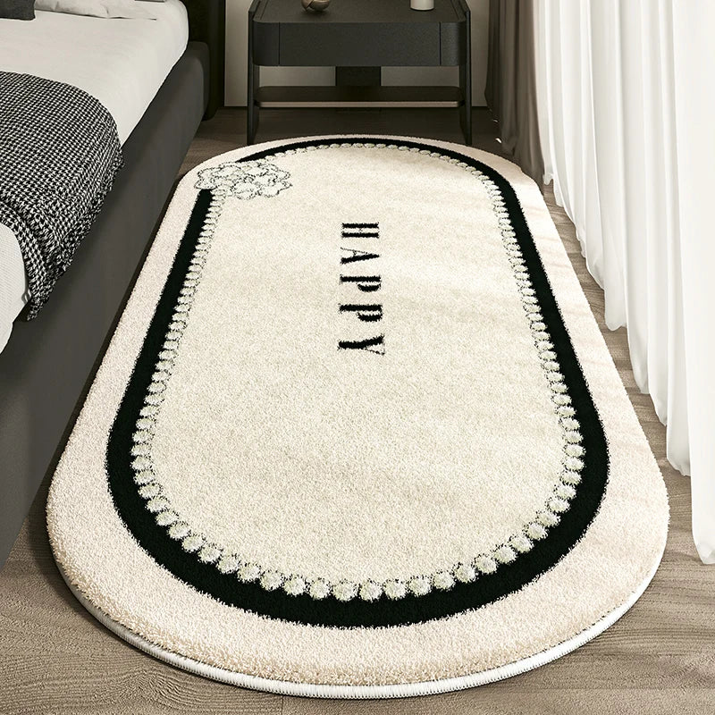Dirt-Resistant French Small Fragrance Bed Rug | Non-Slip Oval Area Mat