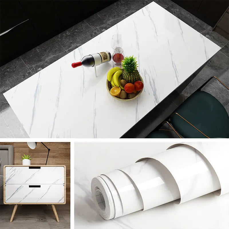 Marble Self-Adhesive Vinyl Film | Waterproof PVC Countertop Wallpaper