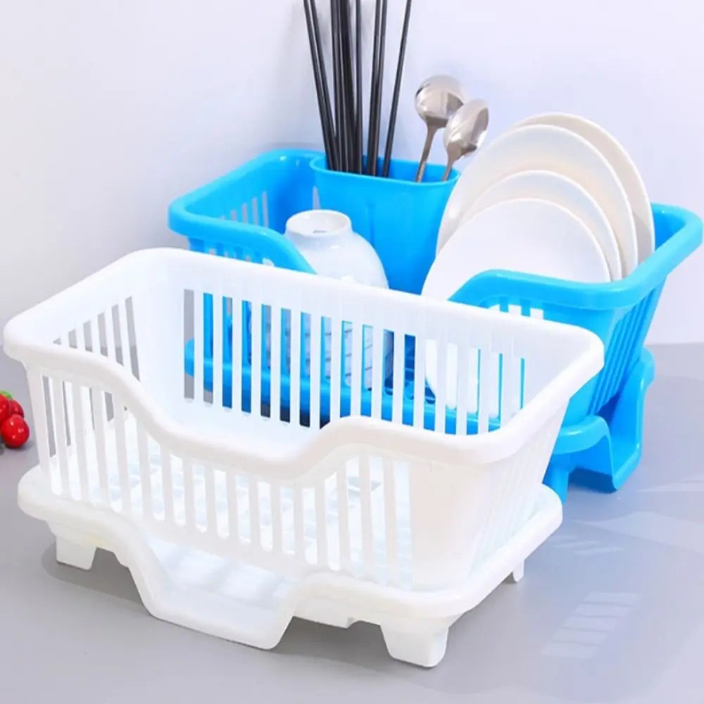 Kitchen Bowls & Plates Storage Rack | Countertop Dish Drainer with Board