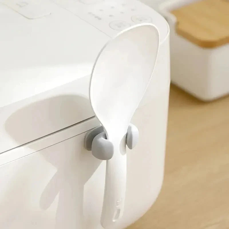 Silicone Rice Spoon Holder | Wall-Mounted Kitchen Cooker Spoon Shelf