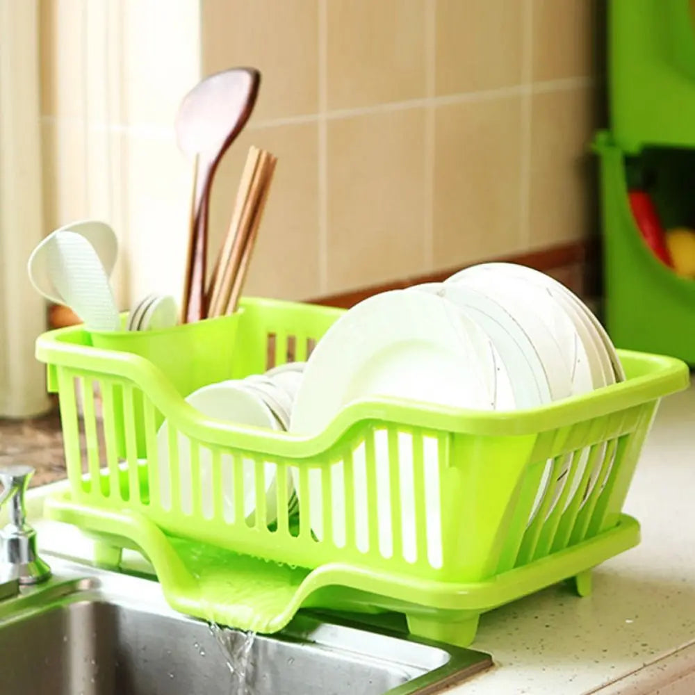 Kitchen Bowls & Plates Storage Rack | Countertop Dish Drainer with Board