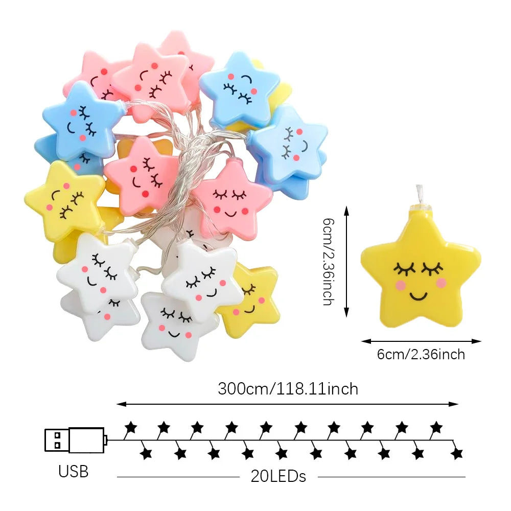 LED Cloud/Star Atmosphere Lighting | USB Waterproof String Lights for Parties