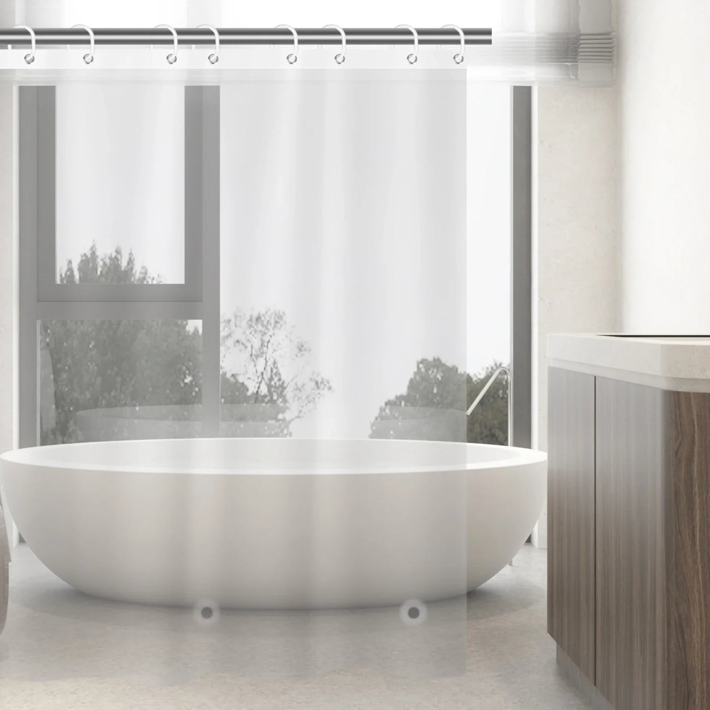 Durable Waterproof PEVA Bathroom Screen | White/Black/Clear Curtain