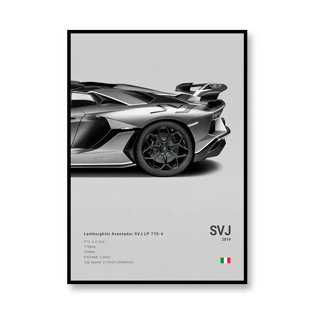 Famous Brand Cars Decorative Mural | SVJ GT3RS 918 M5CS Canvas Poster Gift