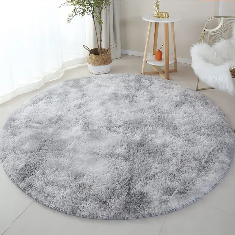Princess Castle Circle Rug | Cute Soft Shag Plush Carpet for Kids' Room