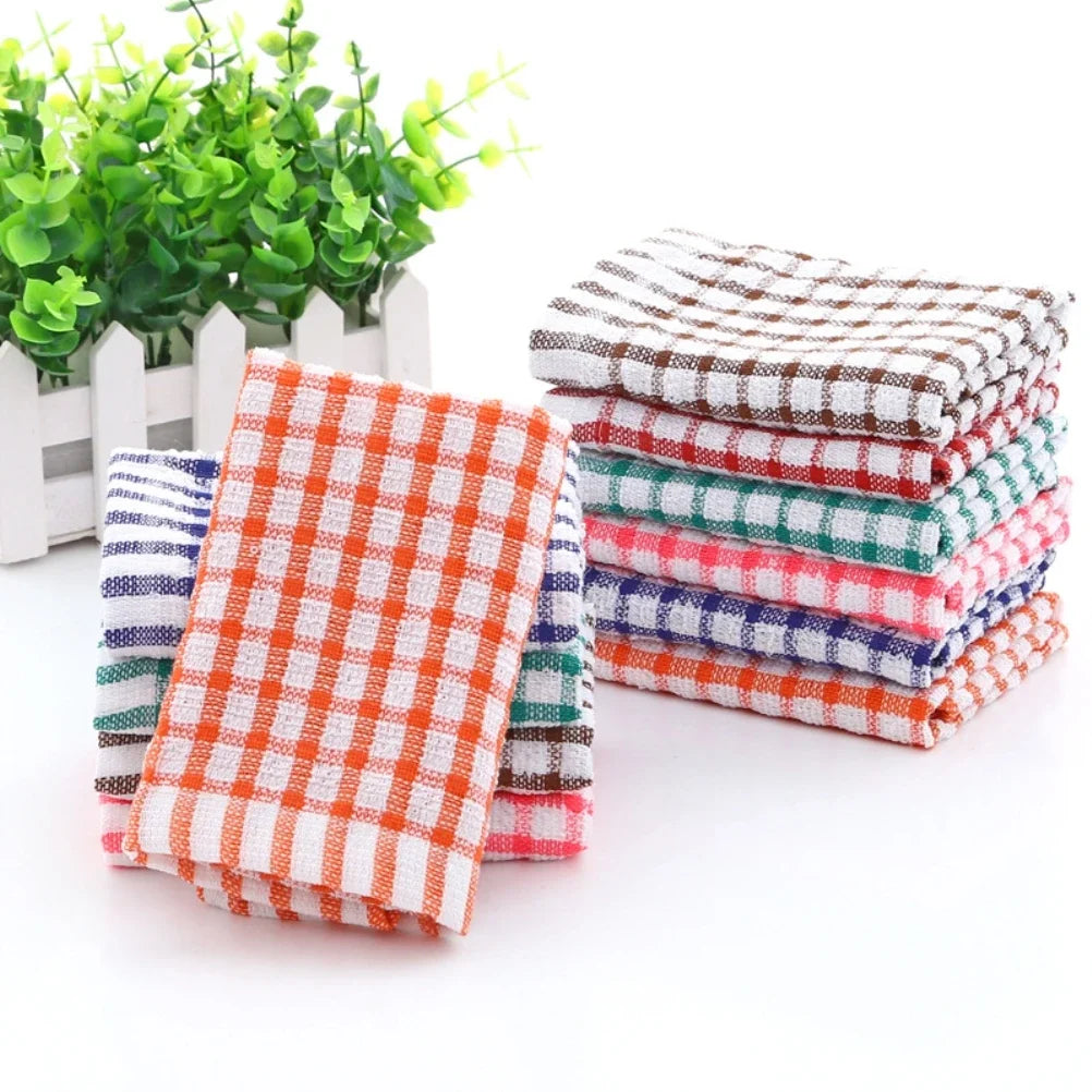 Lint-Free Cotton Cleaning Towels (6PCS) | Absorbent Restaurant Dish Cloths