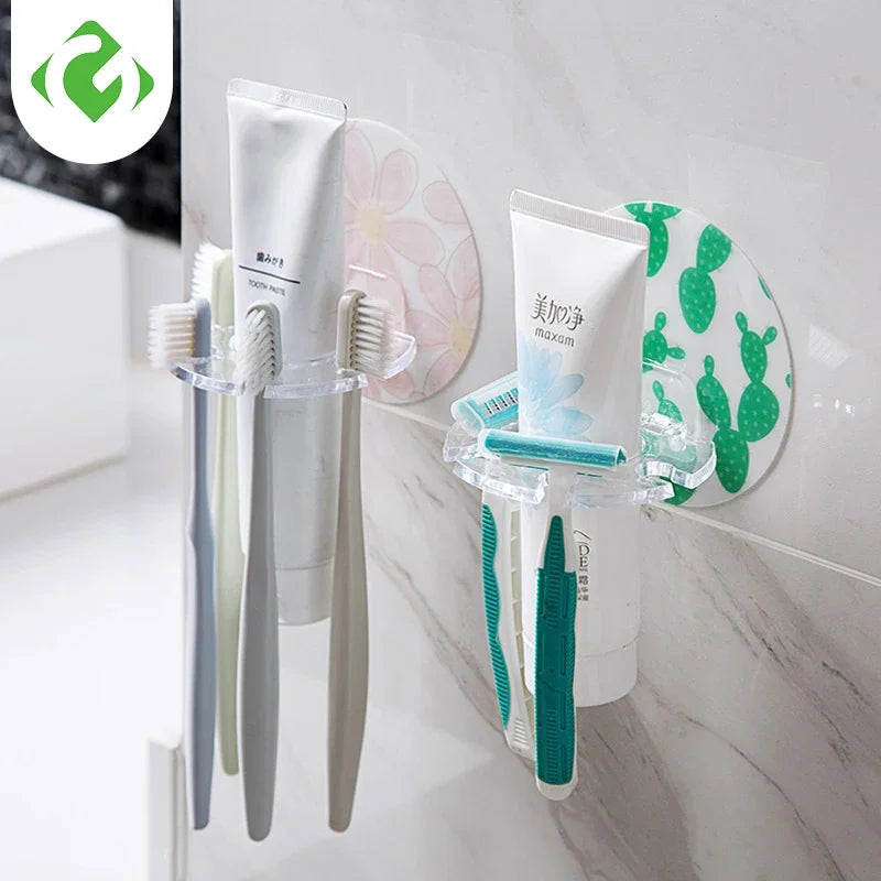 Plastic Toothbrush & Toothpaste Holder | Shaver Storage Rack Dispenser