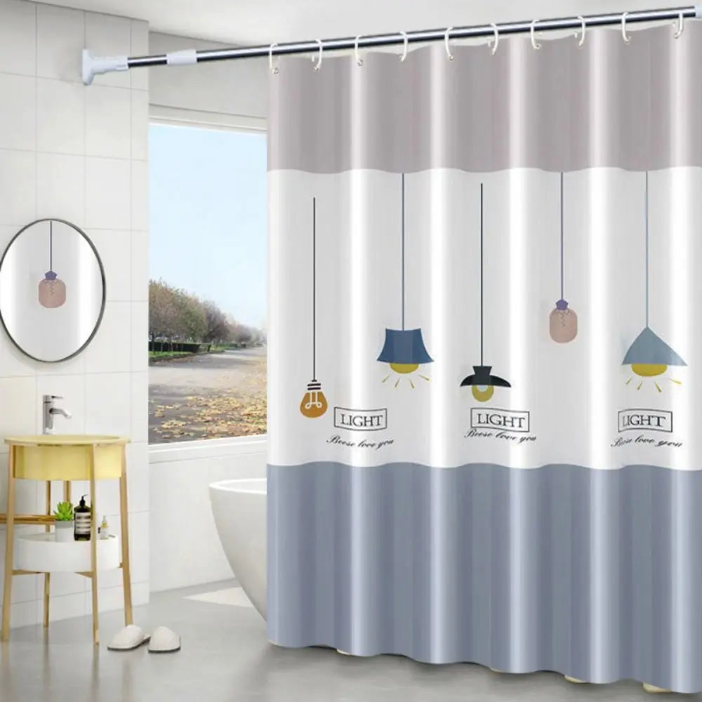 High Quality Mildew Proof Shower Curtain | Thickened Printed PEVA with Hooks