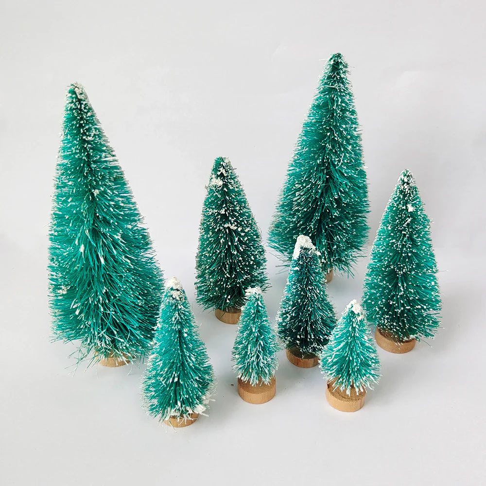 Tabletop Mini Christmas Tree Decoration Set | Small Sisal Pine Ornament