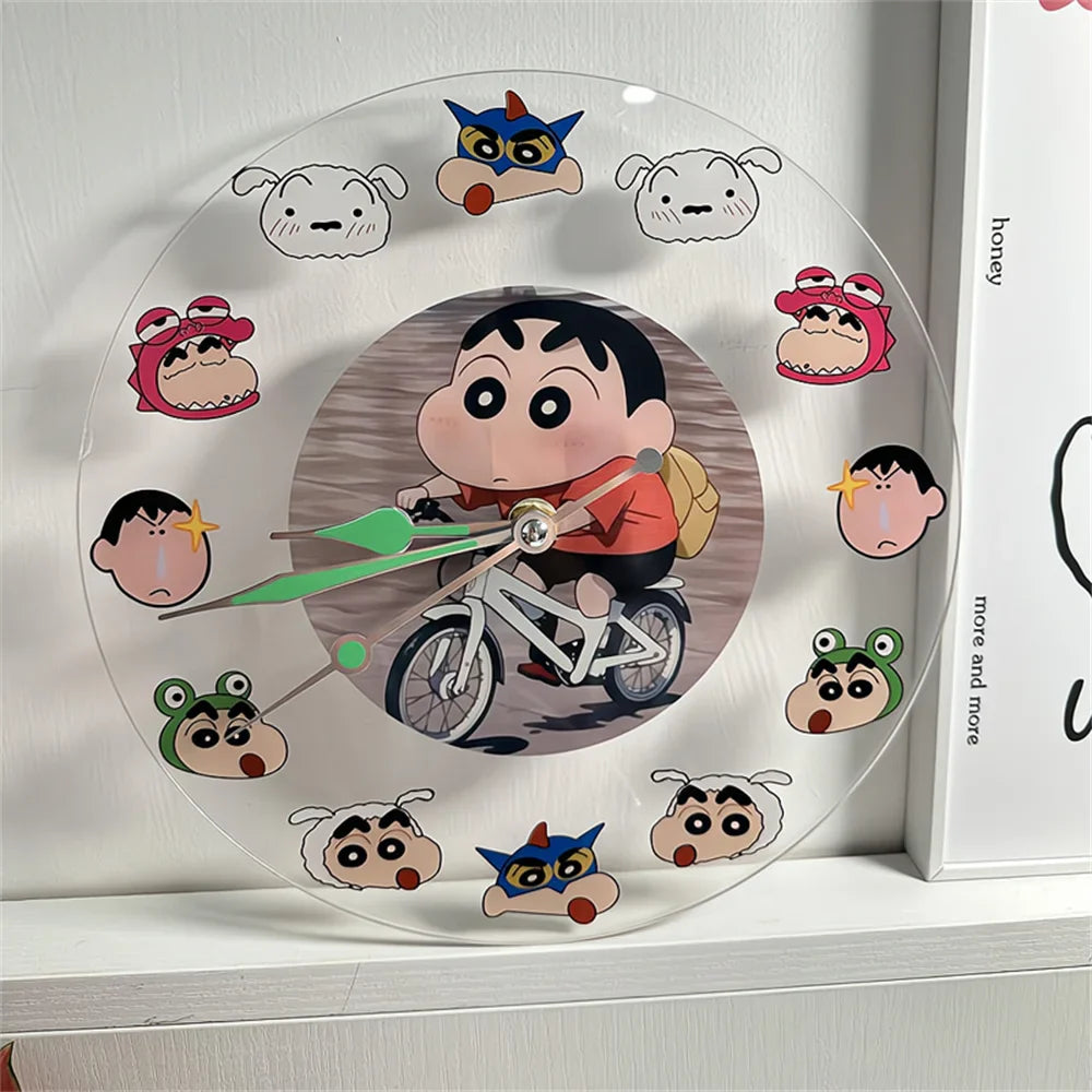 Kawaii Crayon Shin-Chan Acrylic Desktop Clock | Simple Wall Hanging Decor