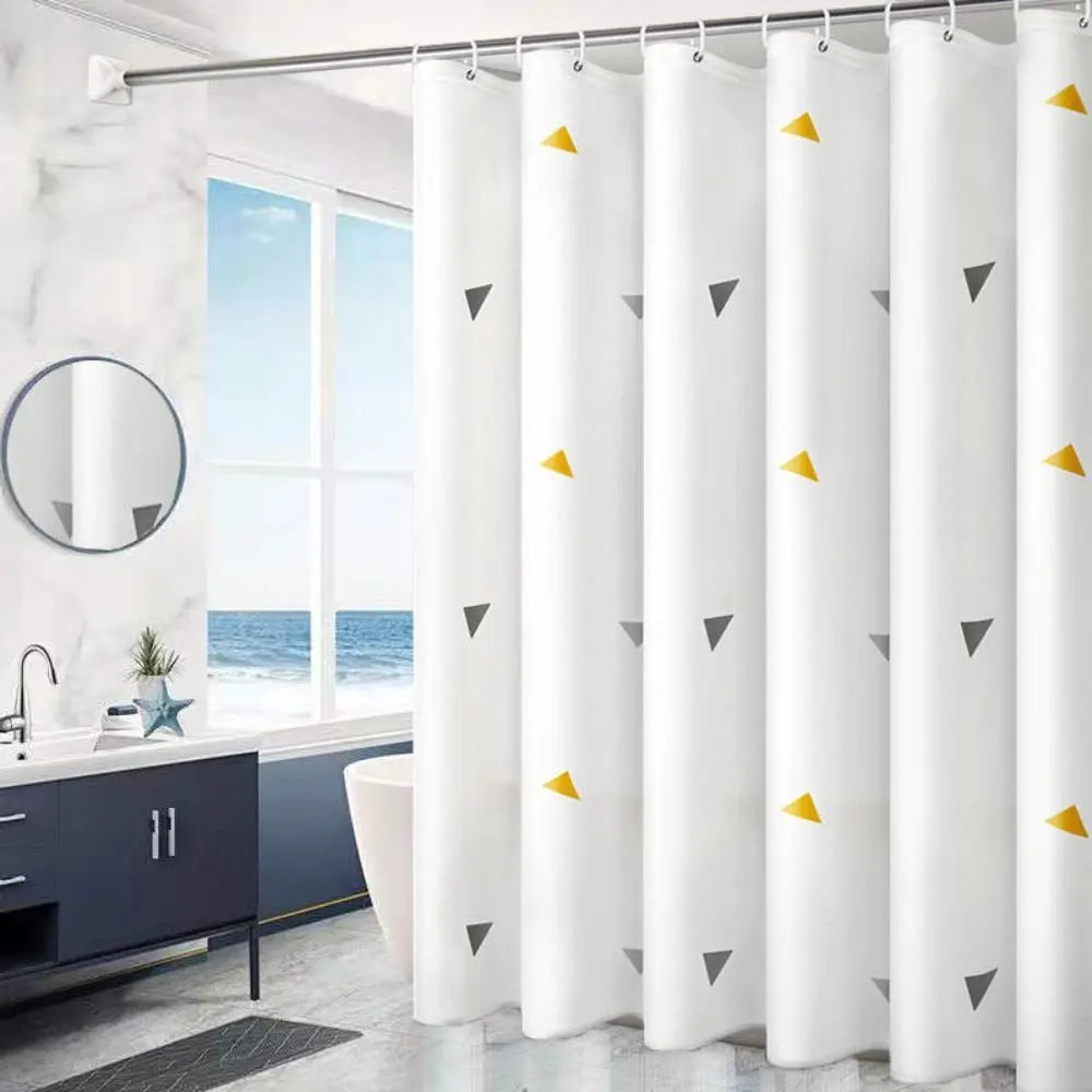 High Quality Mildew Proof Shower Curtain | Thickened Printed PEVA with Hooks