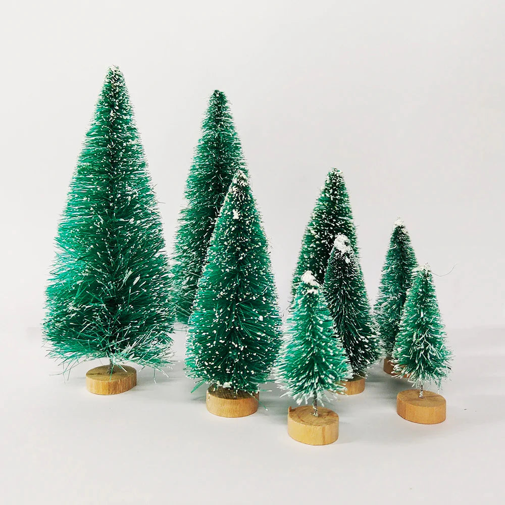 Tabletop Mini Christmas Tree Decoration Set | Small Sisal Pine Ornament